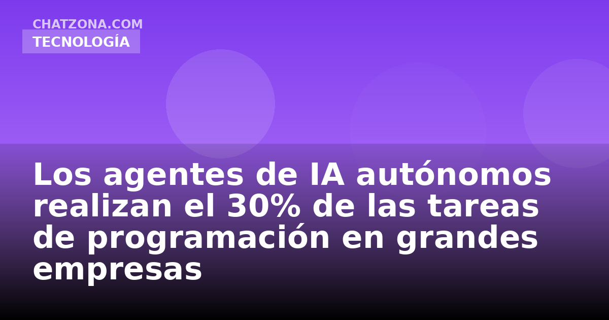 Los agentes de IA autónomos realizan el 30% de las tareas de programación en grandes empresas