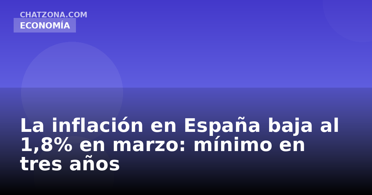 La inflación en España baja al 1,8% en marzo: mínimo en tres años