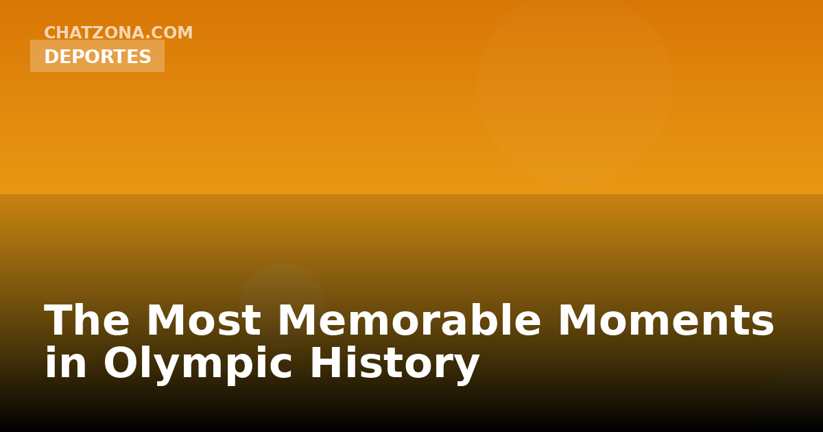The Most Memorable Moments in Olympic History