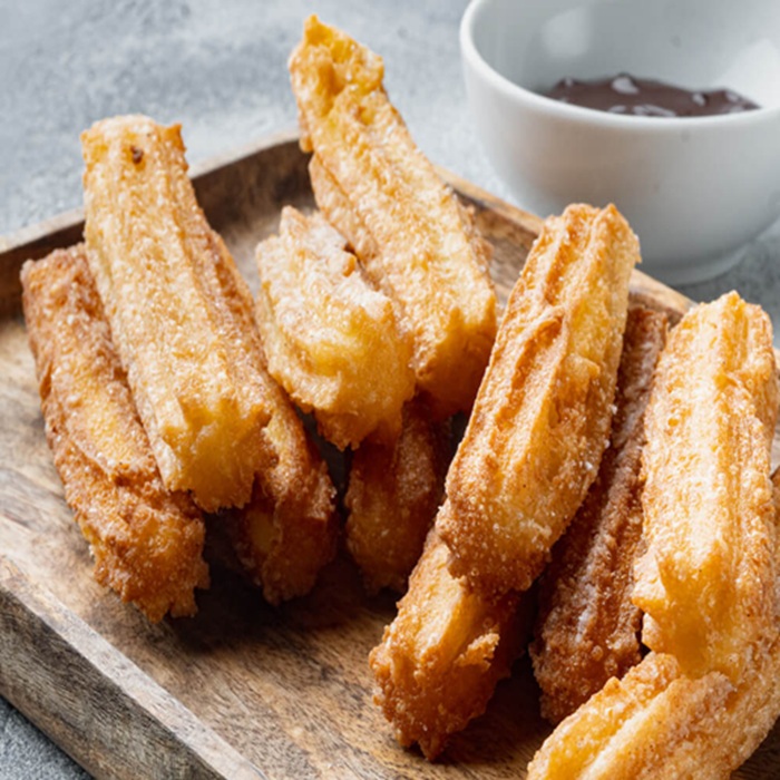 Fried Dough Sticks with Rich Chocolate Dipping Sauce