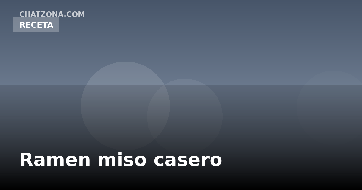 Ramen miso casero