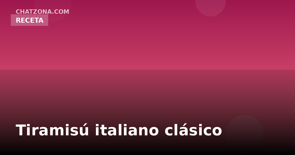 Tiramisú italiano clásico